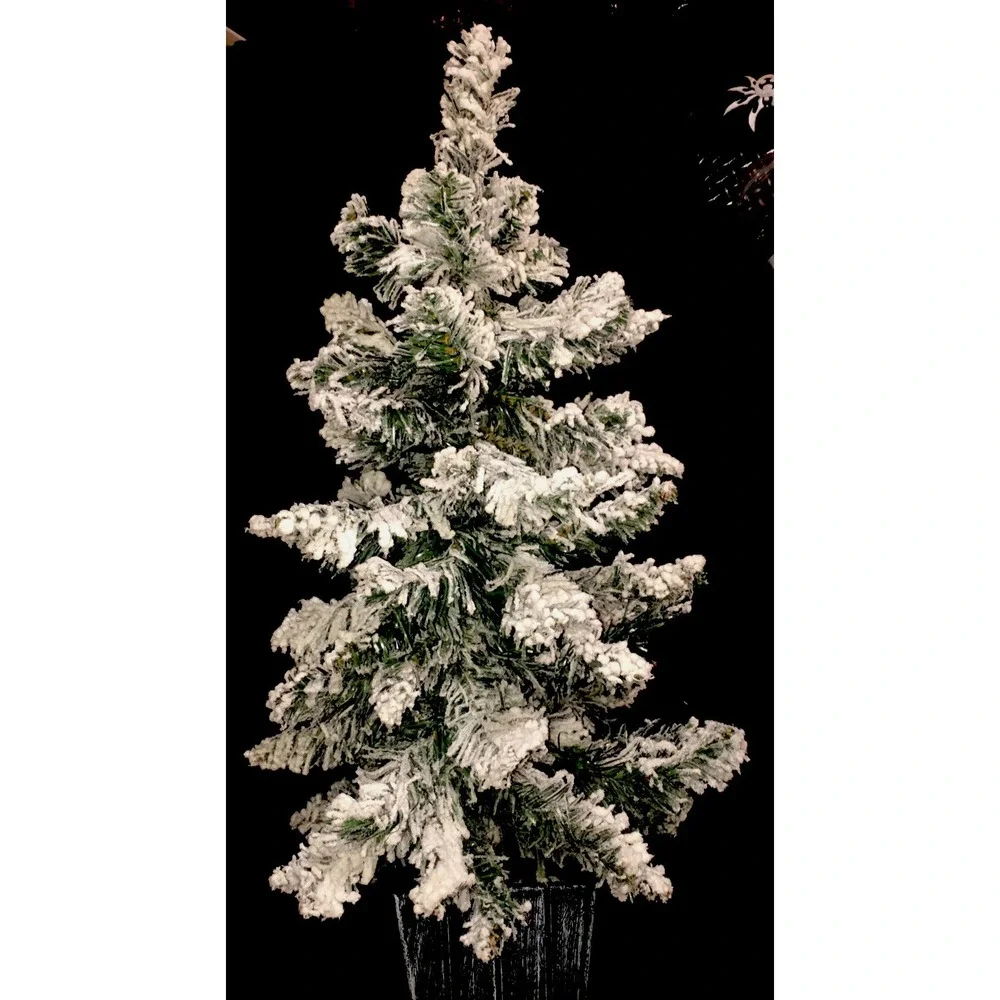 Vintage Flocked Green Artificial Christmas Tree  25
